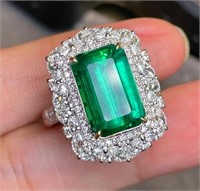 4.61ct Zambian Emerald Ring,18k gold