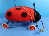 Vintage Child's Ladybug Plush Riding Toy on