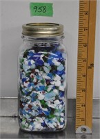 Jar of beach glass