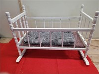 Wooden Doll Cradle 25" x 13" x 17"