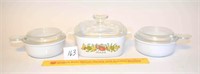 Corningware Casserole Dish with Lid and (2) Small