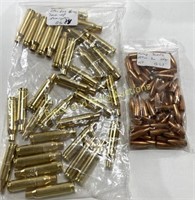 7mm-08 Rem Brass Shells & 284 Cal 100 Gr Bullets