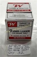 9mm Luger 115 Gr Winchester Qty: 32