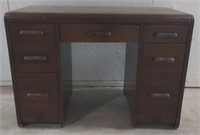(J) Vintage Wooden Desk. 42" x 20" x 30"
