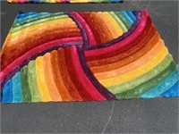 NEW Rainbow Shag Rug, MCM Style, 5x8