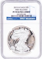 Coin 2015-W American Silver Eagle NGC PF70 Ultra