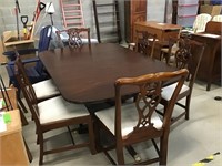 Wood Dining Table 6 Chairs 3 Leaves
