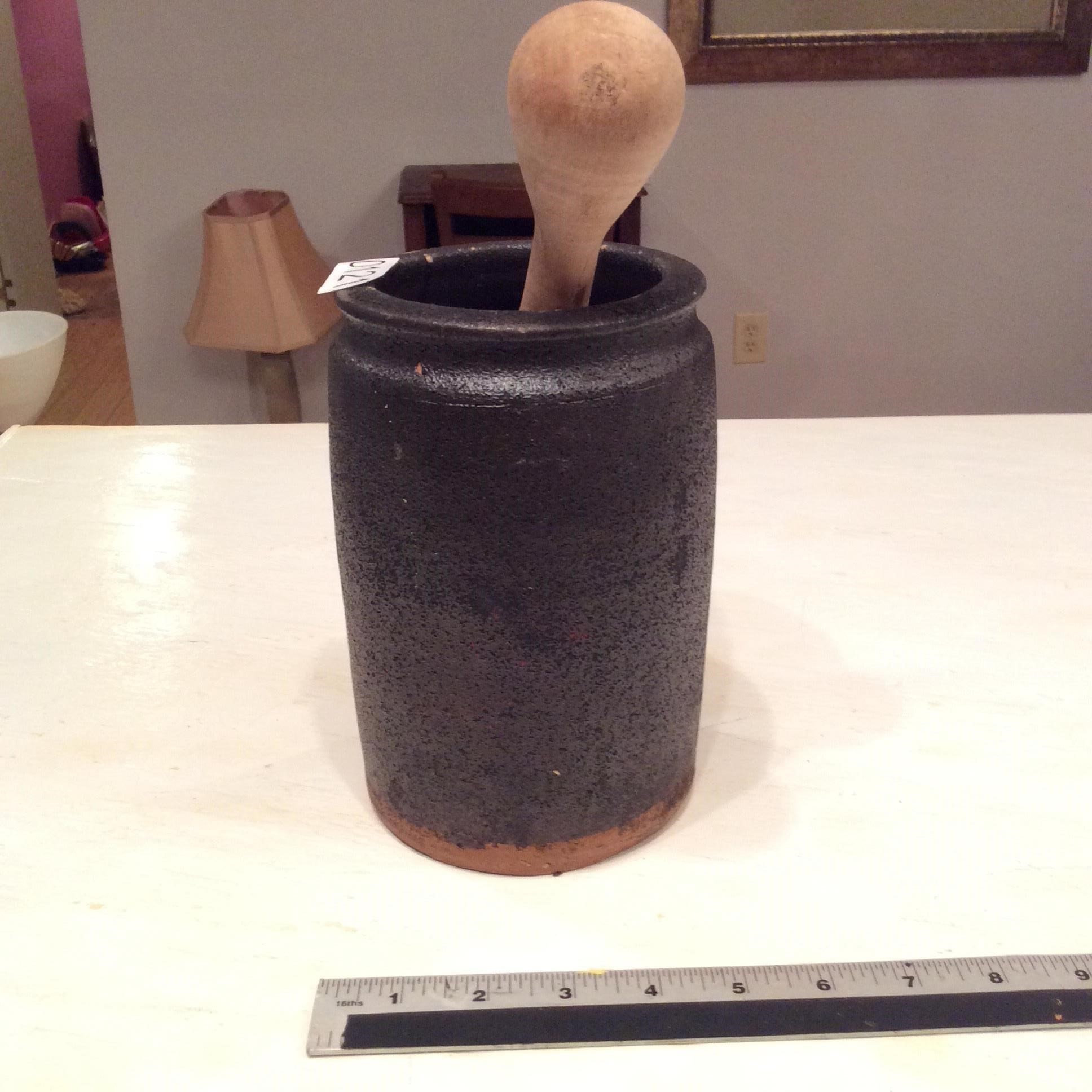 Ceramic Pot and Wooden Dowel