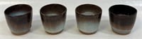 FOUR NICE PETER POTS SIGNED POTTERY SMALL CUPS