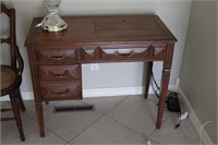 Singer Sewing Machine In Cabinet with Extras
