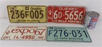 4 plaques d'immatriculation Québec licence plates