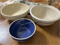 P. B. Storie Pottery Co Bowl & (2) Unmarked