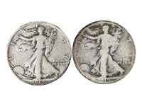 1919 p & s Silver Walking Liberty Half Dollars