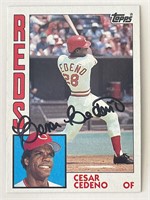 Cincinnati Reds César Cedeño  1984 Topps signed tr