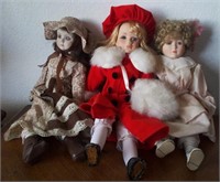 F - LOT OF 3 COLLECTIBLE DOLLS (B103)