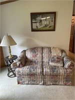 Love seat ,stand,lamp and picture