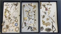 Costume Jewelry 3 Trays incl Gold Filled