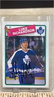 Signed 1988 O-Pee-Chee Luke Richardson Card.