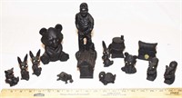 LOT - FIGURINES MADE FROM COAL