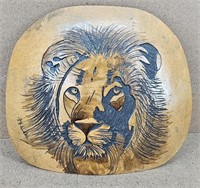 Lion Carved Nut Shell Art