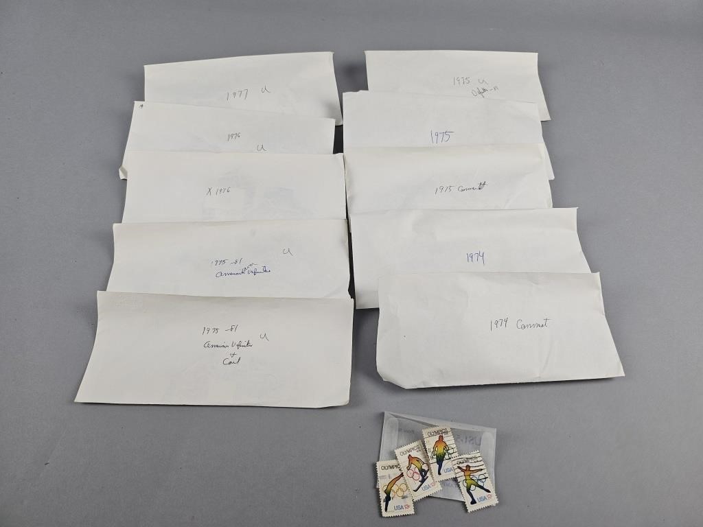 Vintage Envelopes of Used 1974-'77 Stamps