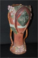Austrian Nouveau Julius Dressler Ceramic Vase 15"