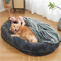 XIECUVA Human Dog Bed  72x48x10  Large  Grey