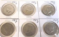 6 - Kennedy Half Dollars