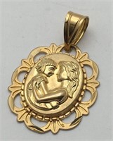 14k Gold Figural Mother Pendant