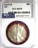 1999 Silver Eagle MS70 LISTS $16000