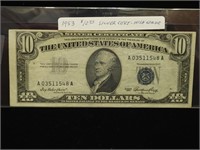 1953 $10 SILVER CERTIFICATE HIGH GRADE