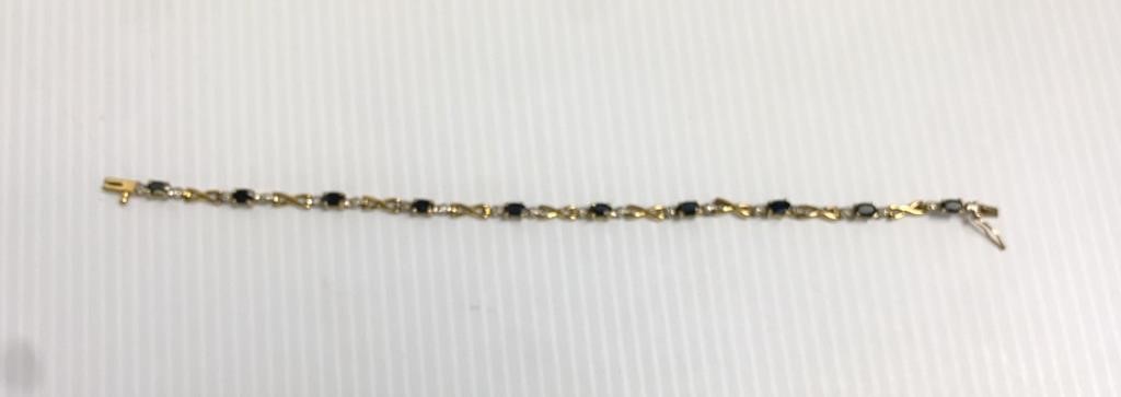 10 k gold bracelet with stones