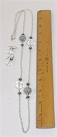 Disco Ball Beads Clear Beaded Necklace & Earrings