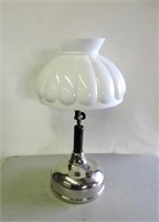 Aladin Kerosene Lamp with Milk Glass Shade, 20"T