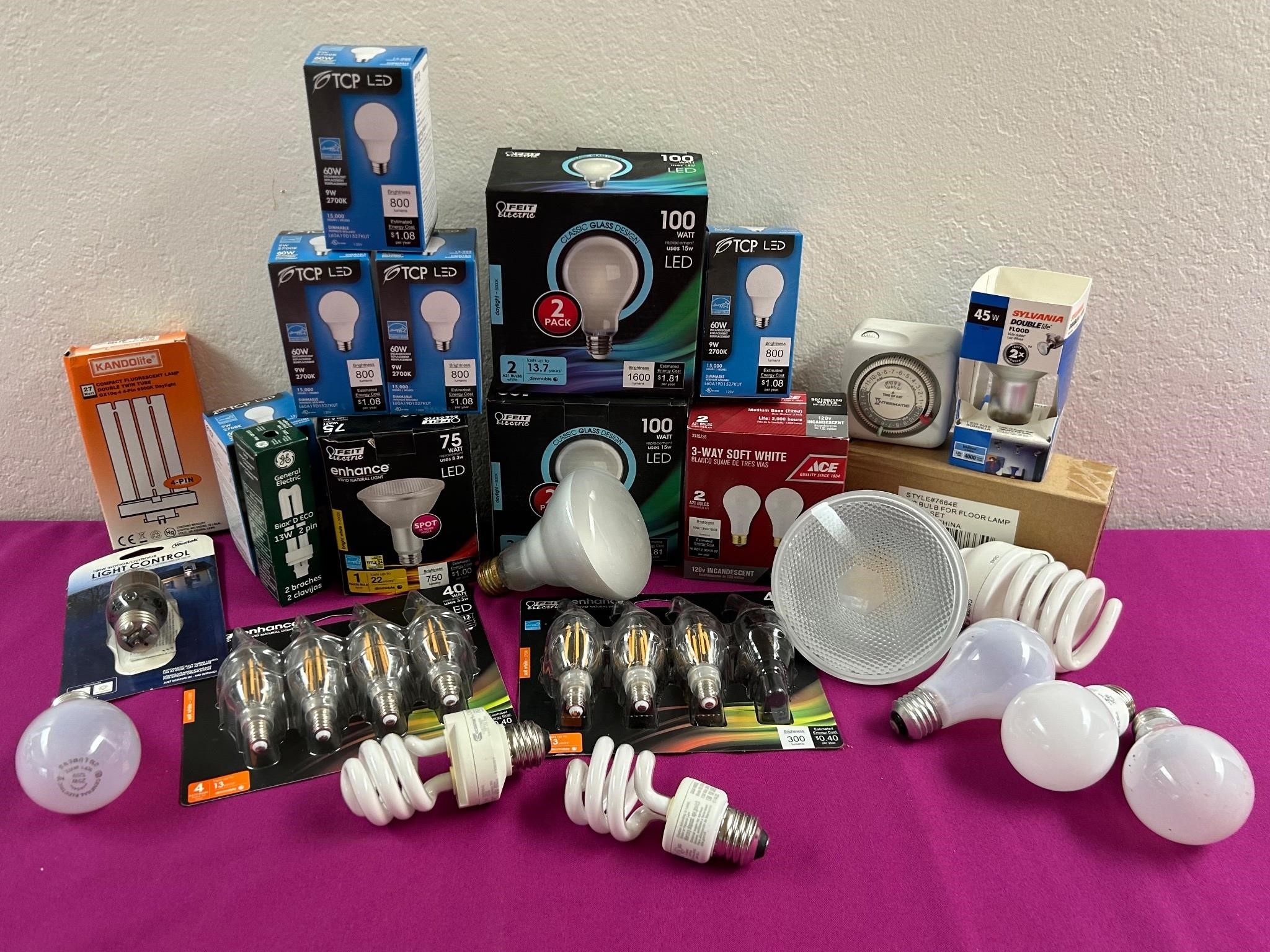 LED Bulbs, FEIT, TCP, Timer, Flood Lights, ++