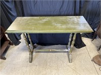Wooden Side Table Painted Green 41"x16"x30"
