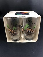 Vintage Libbey Deer Glasses w Original Box