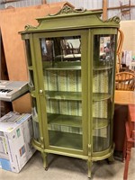 Antique 4 shelf lighted curio cabinet