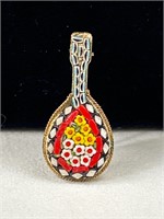 Vintage Micro Mosaic Guitar Brooch Mandolin