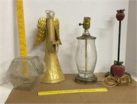 Glass Lamp, Angel Tea Light Holder, Paper Towel