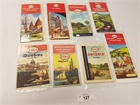 Selection of 8 Vintage Foreign Esso Road Maps