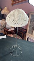 Hat stand w/crocheted hat