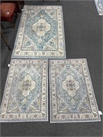 3 MATCHING THROW RUGS