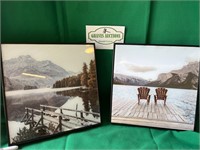 2 Water Scene Pictures Stand or Hang 10x10