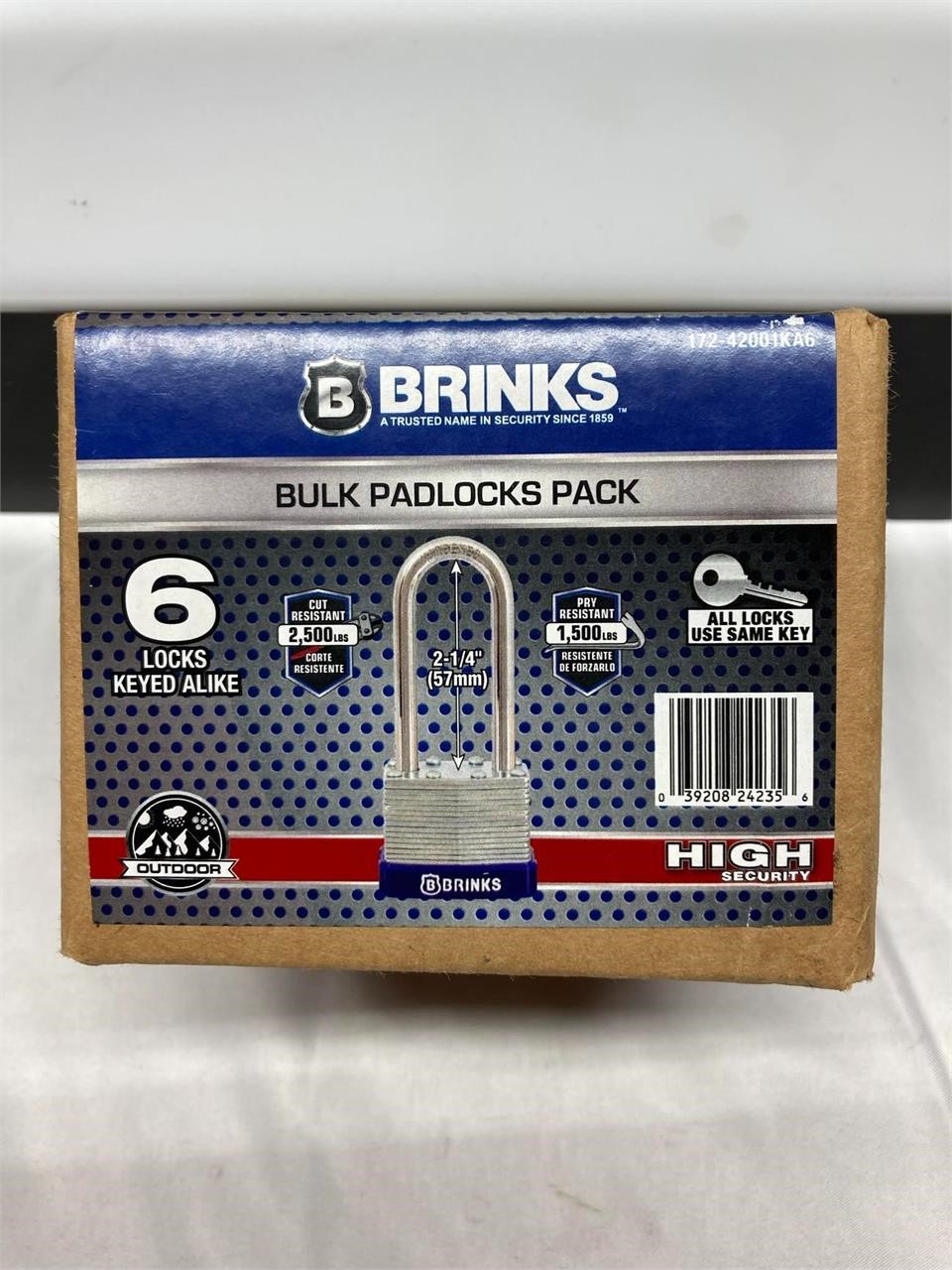 Brinks Contractor Keyed Alike Keyed Padlock- 6pack