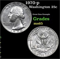 1970-p Washington Quarter 25c Grades GEM Unc