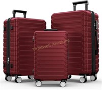 SHOWKOO 3pc Expandable ABS Hardshell Suitcase