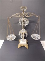 Art Nouveau Brass Scale of Justice w/ Crystals