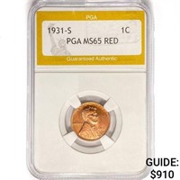 1931-S Wheat Cent PGA MS65 RED