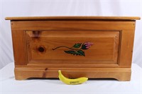 Wooden Chest with Hand painted Flower